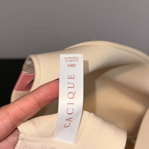 Cacique Lane Bryant Comfort Bliss Lightly Lined No-Wire Bra Sand Dollar Size 38H - Picture 5 of 7
